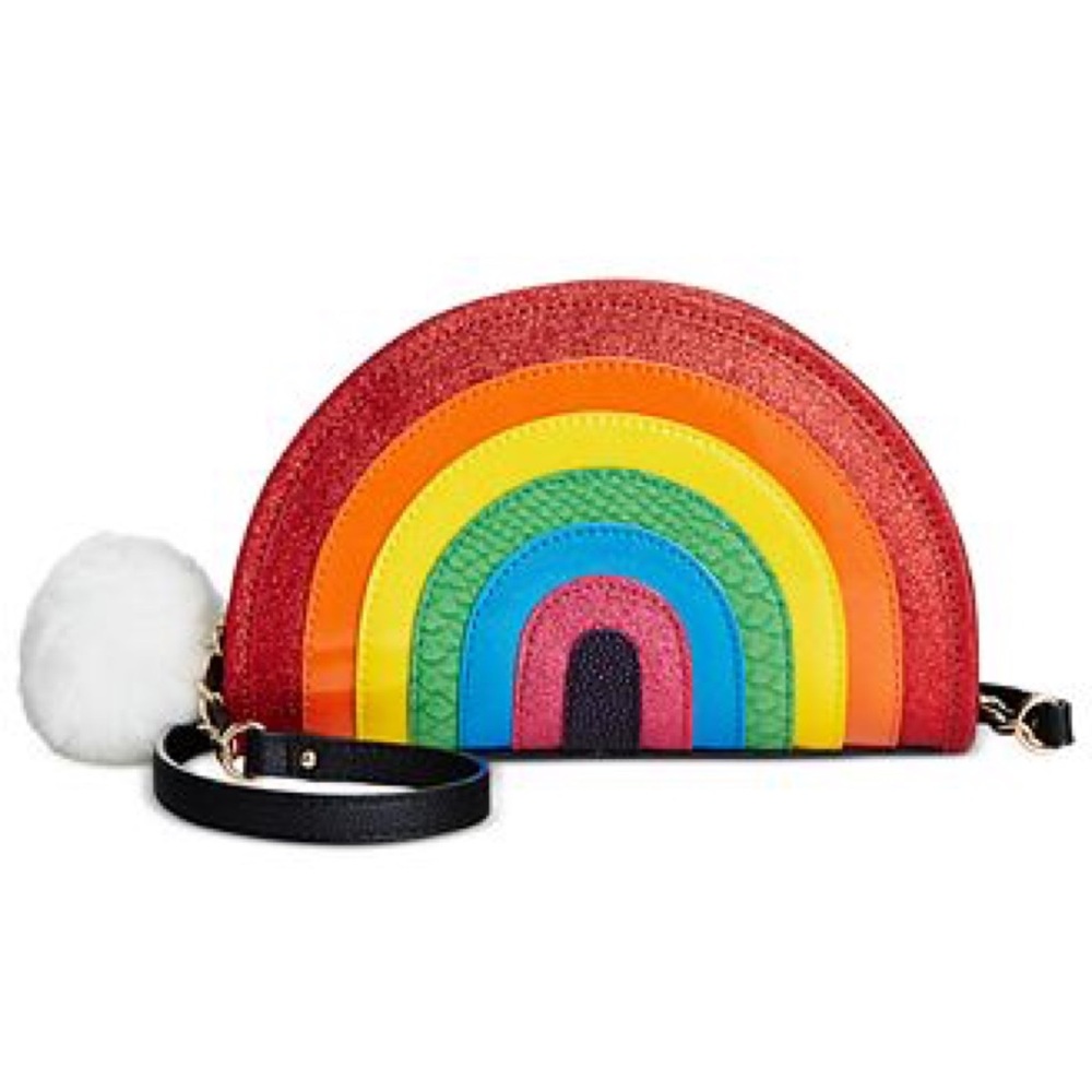 Betsey Johnson I Love Hue Rainbow Crossbody Purse
